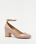 Patent Ankle Strap High Block Heel Pumps carousel Product Image 1