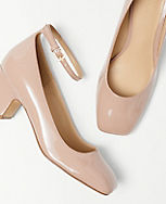 Patent Ankle Strap High Block Heel Pumps carousel Product Image 2