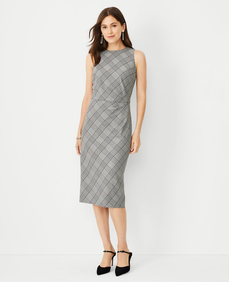 Calvin klein clearance plaid sheath dress