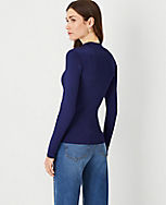 Silky Ribbed Mock Neck Sweater carousel Product Image 2