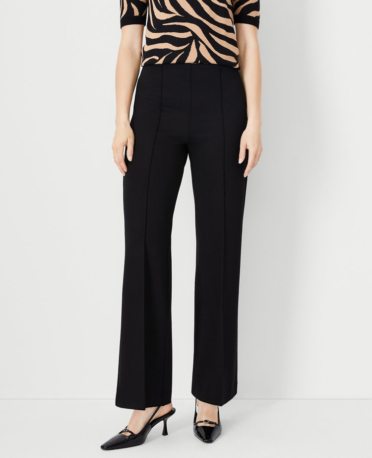 High-Waisted Textured-Twill Utility Ankle Pants for Women