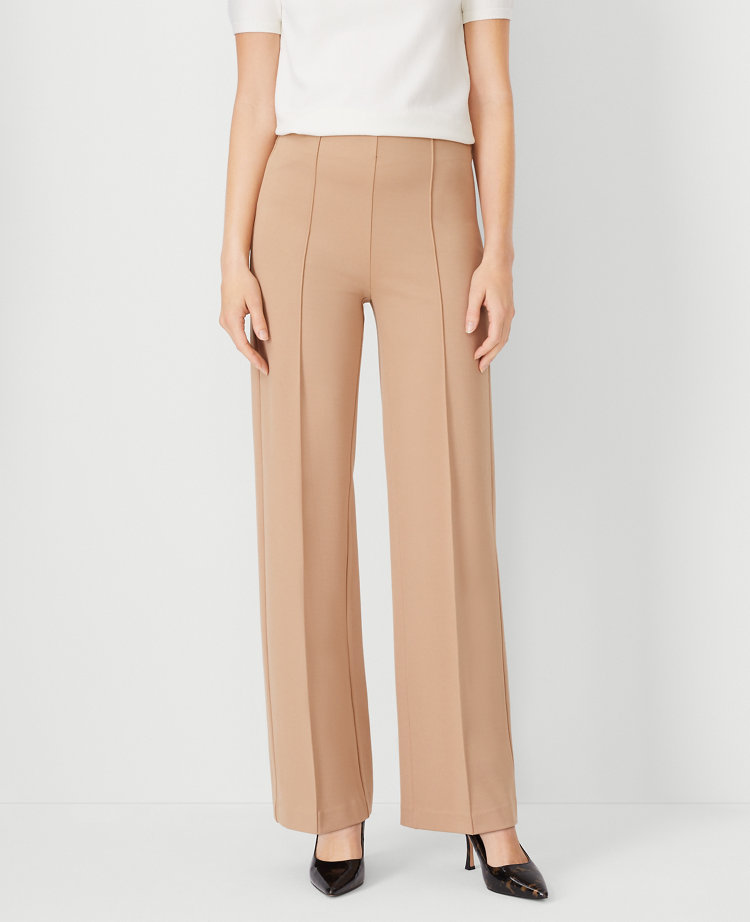 Ann Taylor The Side Zip Straight Pant In Twill In Cafe Au Lait