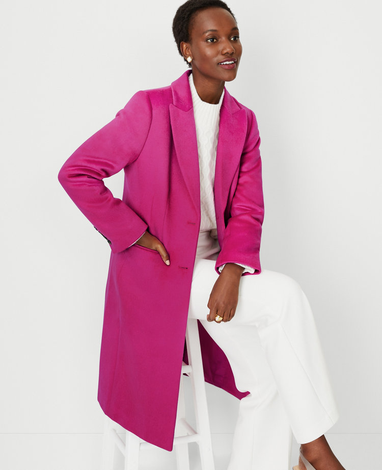 Pink wooly clearance coat