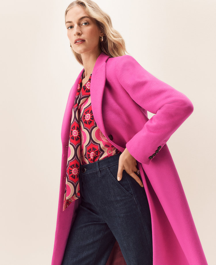 Ann taylor hot sale pink coat