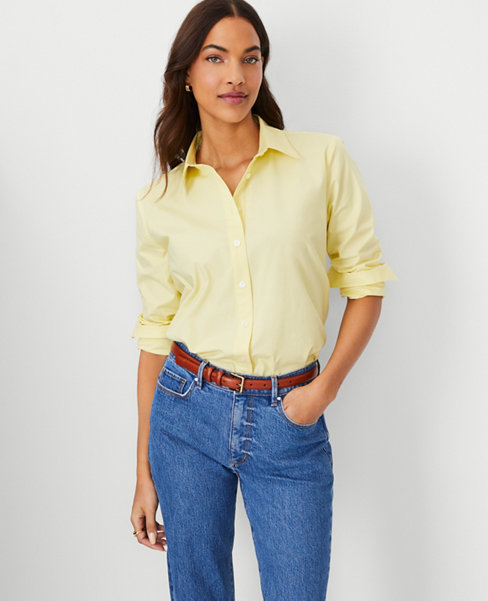 Ann Taylor Relaxed Perfect Shirt In Pomelo Spritz