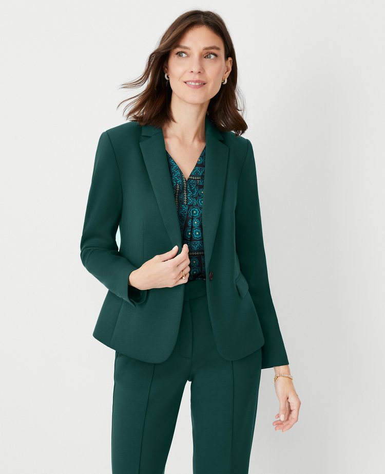 ANN TAYLOR Suits  The One-Button Blazer in Double Knit Black