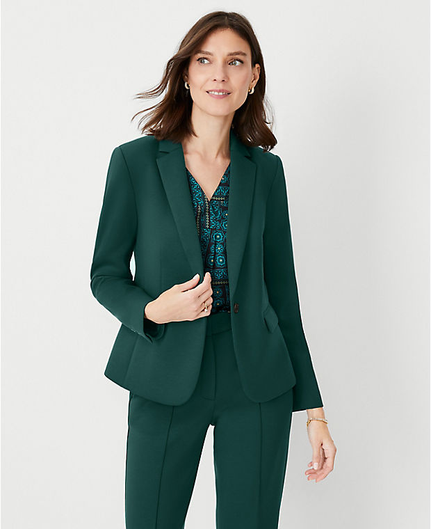 The Perfect One Button Blazer in Double Knit