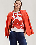 Floral Puff Sleeve Sweater Tee carousel Product Image 4