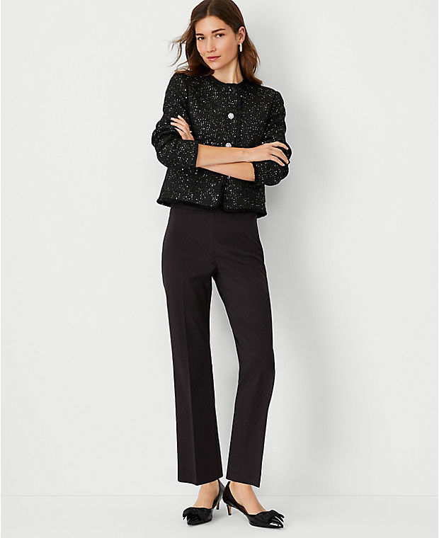 The Flared Ankle Pant in Jacquard