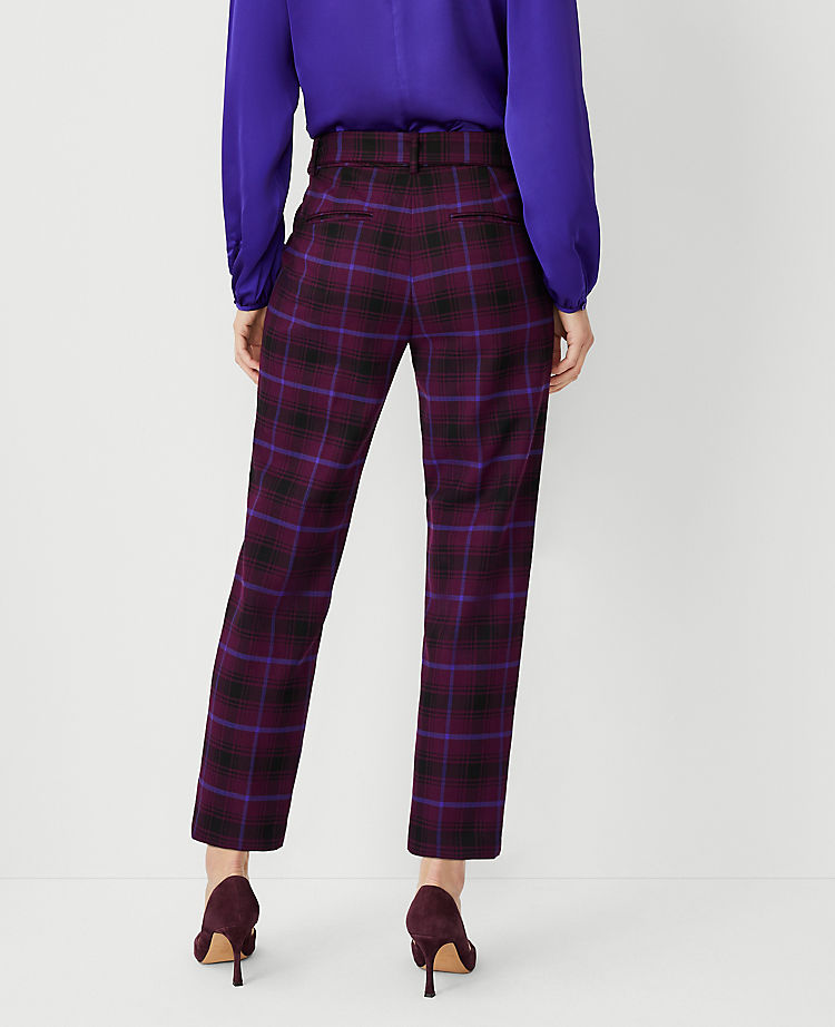 The Tie Waist Ankle Pant in Plaid