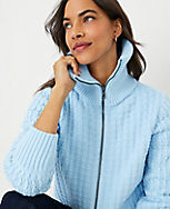 Geo Stitch Zip Sweater Jacket carousel Product Image 1