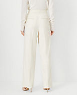 Petite Pleated Slim Straight Pants in Heathered Flannel carousel Product Image 2