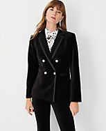 The Tailored Double Breasted Blazer in Velvet carousel Product Image 4