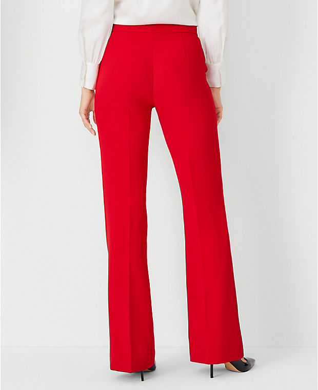 The High Rise Side Zip Flare Trouser in Fluid Crepe
