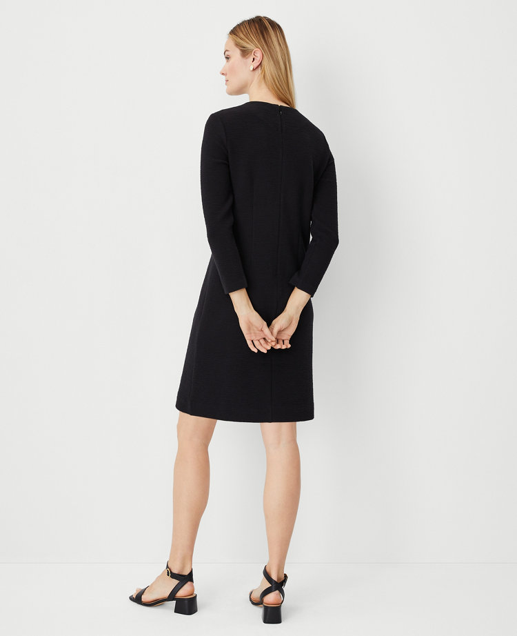 Button Shoulder Shift Dress