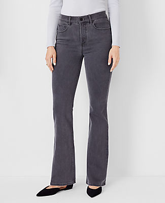 Ann Taylor Petite Mid Rise Boot Jeans In Mid Grey Wash