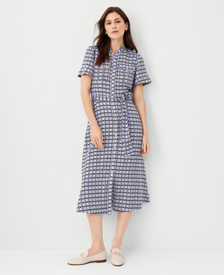 Geo Belted Pocket Shirtdress