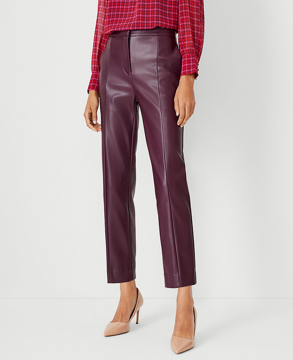 The High Rise Eva Ankle Pant in Faux Leather - Curvy Fit