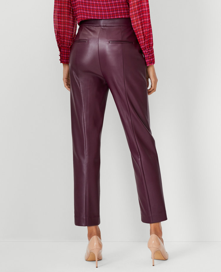 The High Rise Eva Ankle Pant in Faux Leather - Curvy Fit