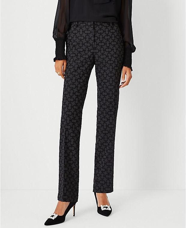 The Sophia Straight Pant in Linked Jacquard