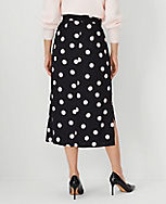 Dotted Tie Waist Side Slit Midi Skirt carousel Product Image 2