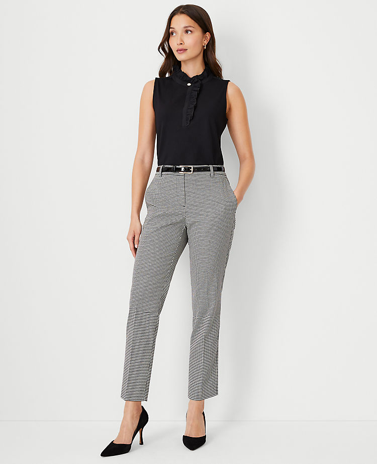 The Petite Mid Rise Eva Ankle Pant in Houndstooth