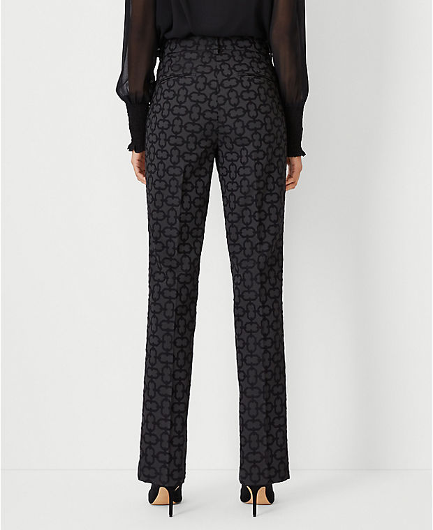 The Petite Sophia Straight Pant in Linked Jacquard - Curvy Fit