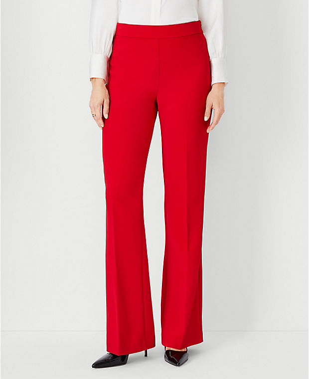 The High Rise Side Zip Flare Trouser in Fluid Crepe - Curvy Fit
