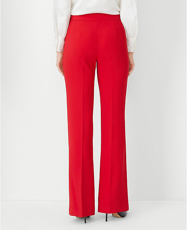 The High Rise Side Zip Flare Trouser in Fluid Crepe - Curvy Fit