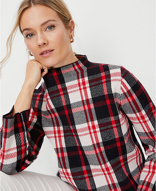 Petite Plaid Relaxed Sweater