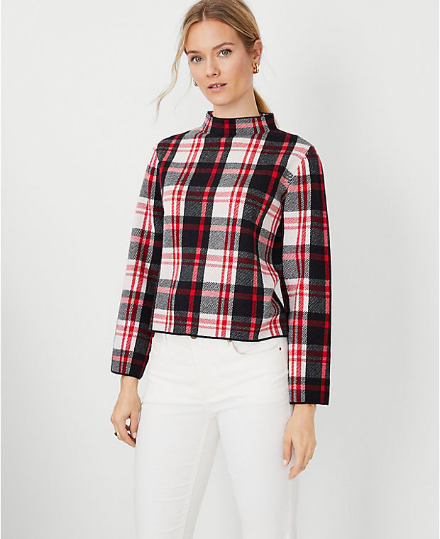 Petite Plaid Relaxed Sweater