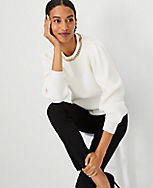 Petite Chain Puff Sleeve Sweater carousel Product Image 3