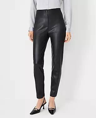 The Audrey Pant in Faux Leather - Curvy Fit carousel Product Image 1