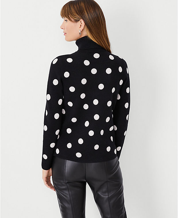 Petite Winter Dots Jacquard Turtleneck Sweater