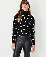 Petite Winter Dots Jacquard Turtleneck Sweater carousel Product Image 3