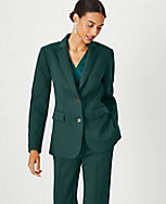 The Petite Notched Two Button Blazer in Double Knit carousel Product Image 1
