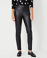 The Petite Seamed Side Zip Legging in Faux Leather carousel Product Image 1