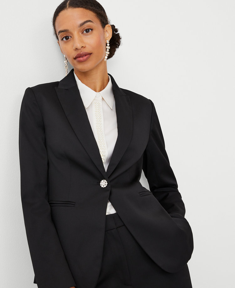 The Petite Tuxedo Blazer in Sateen