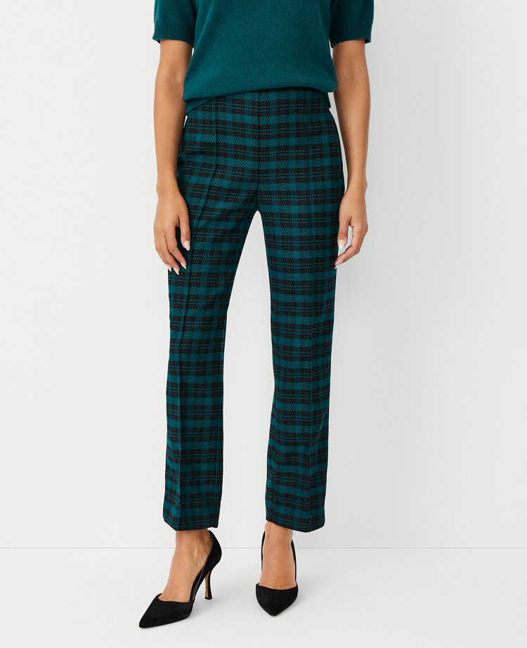 Twill Pajama Pants - Dark green/plaid - Ladies