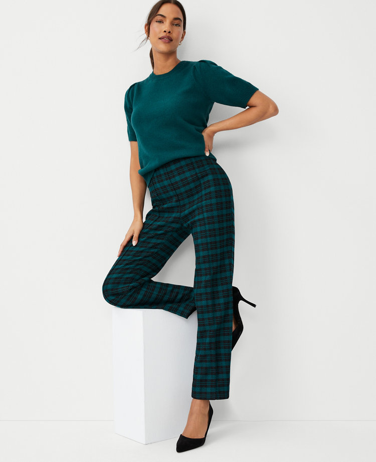 The Side Zip Pencil Pant in Plaid