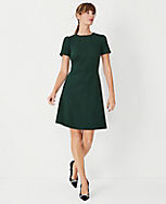 The Petite Crew Neck A-Line Dress in Double Knit carousel Product Image 1
