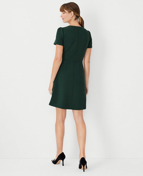 The Petite Crew Neck A-Line Dress in Double Knit