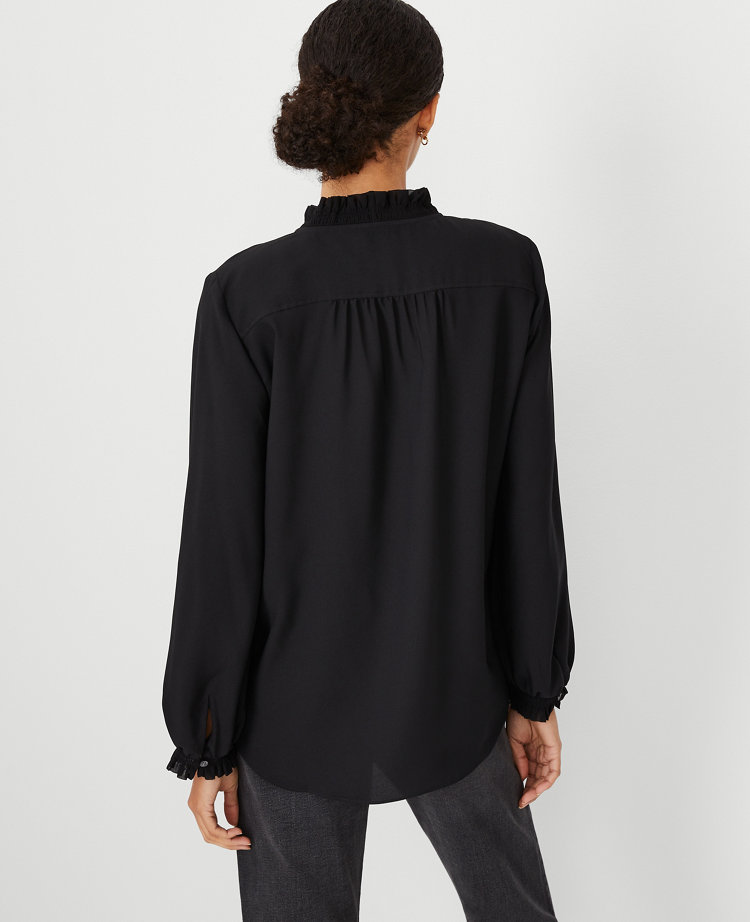 Ruffle Button Down Shirt