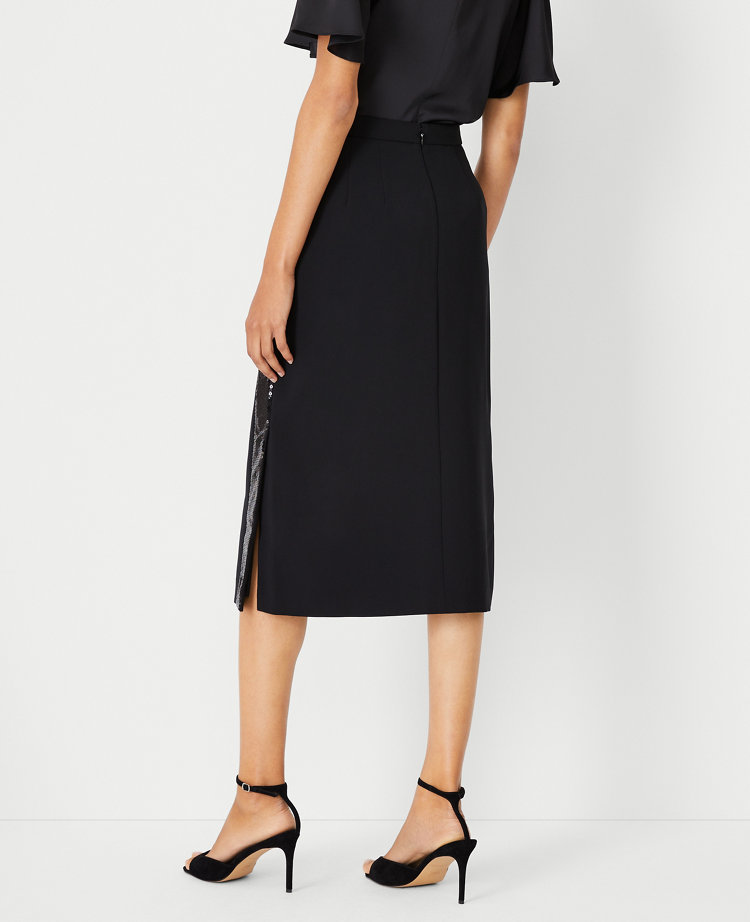 Petite midi side outlet split skirt