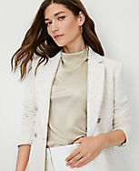 The Petite Tailored Double Breasted Blazer in Sequin Tweed carousel Product Image 3