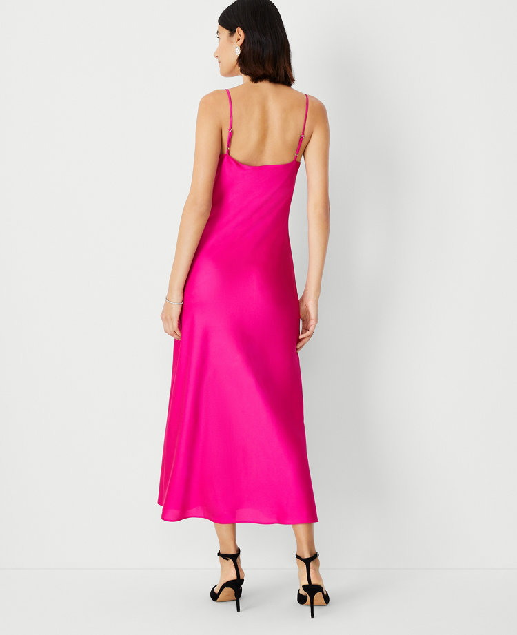 Satin Scoop Neck Slip Dress