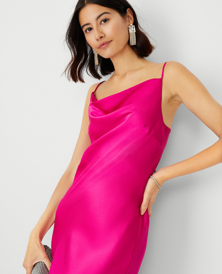 Satin Scoop Neck Slip Dress