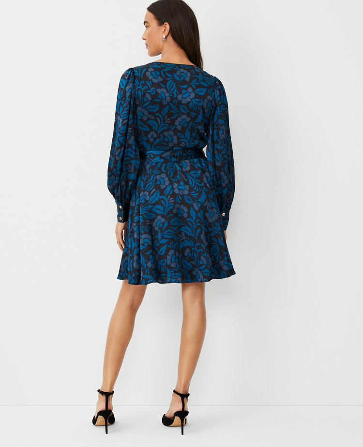 Studio Collection Floral Silk Wrap Dress