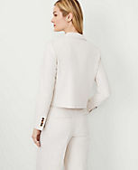 The Cropped Double Breasted Blazer in Textured Stretch carousel Product Image 3