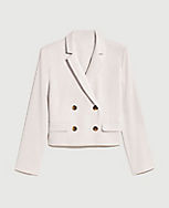 The Cropped Double Breasted Blazer in Textured Stretch carousel Product Image 5